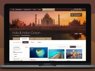 Mockup of website on laptop screen