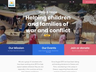 Screenhot of help hope website