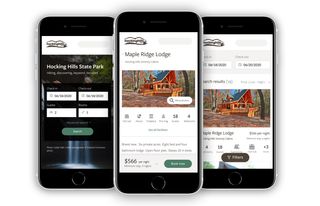 Mockup of website on phone