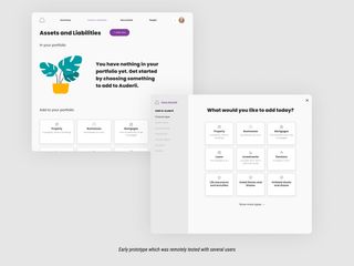 Two screenshots of app prototype