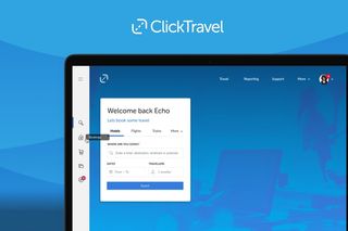 Mockup of laptop with Click design